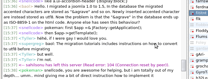 Joomla IRC Chat